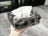 Tissue Box Cover Ceramic Rectangular Stylish Elegant Decorative Napkin Box Holder for Desktop Coffee V1294-YM0710-3117230216912