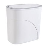 Slim Press Top Trash Can for Kitchen Bathroom Office - Space Saving Flip Lid Garbage Bin with Clamp V1370-AZ4-09491