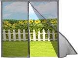 Magnetic Screen Door Self Closing, 78 x 84 inch, Grey Upgraded Polyester Thicken Mesh Mosquito Net V1259-DP01-F-70