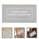 Large Print Check Transaction Register Book Set of 4 Grey for Checkbook Record Keeping V1369-AZ3-W-12251