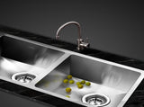 Cefito Kitchen Sink 77X45CM Stainless Steel Basin Double Bowl Silver SINK-7745-R010