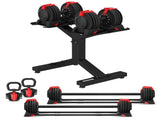 CORTEX Revolock V2 48kg Adjustable Dumbbell Barbell Kettlebell All-in-One Set with Stand V420-CSDB-DBRV224-A