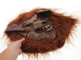 Coffee Color Furry Wolf Mask Full Face Design Durable Vinyl Material for Masquerade V1370-AZ4-18390