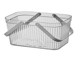Bath Organizer Basket Stylish Clear Stripe Large Capacity Shower Storage Organizer with Handle for V1294-YM0703-3117230123813