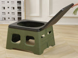 Green Portable Folding Outdoor Toilet with Lid - Heavy Duty 150kg Capacity V888-ELOSUNG12906