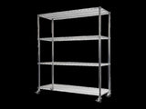 Modular Wire Storage 150x60cm Steel Shelving Chrome With Wheels For Garage Warehouse Or Kitchen V63-841091