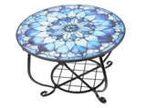 Metal Round Side Table Iron Decorative Patio Accent Table Outdoor Coffee Table for Garden Balcony V1294-YM0901-3116250020312