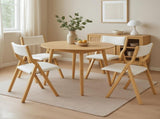 Levede 4x Dining Chairs Foldable PU Beige CH1099-2-BGX2
