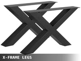 Metal Table Legs 28.4 x 29.9 Inch Black Table Legs Premium steel table legs with X-frame style Steel V952-ZT720X760MM000001V0