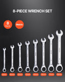 VEVOR Combination Wrench Set 8-Piece Metric 8 mm to 19 mm with Organizer Rack V952-ZXBSTZGDK8PCTOFDPV0
