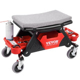 VEVOR Mechanic Stool Creeper Seat 300lb Rolling Shop Stool with Tool Trays V952-DSNHXCD300BYRE1RIV0