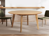 Levede Dining Table Round Rubberwood Base 100cm Natural 100 CM CH1127-100-NT