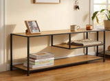 CARLA HOME Industrial Console Table - 3 Shelf Open Storage - Brown - Commodity Shelf V178-36447