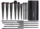 Black Professional Makeup Brush Set Cruelty-Free, Versatile for Foundation, Blush & V1107-BLACK PROFESSIONAL MAKEUP BRUSH SET