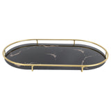 Bathroom Storage Tray Light Luxury Decorative Golden Texture Oval Bathroom Organiser Tray for Soap V1294-YM0710-3112230084612