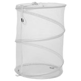 White Lightweight Foldable Laundry Basket with Drawstring Closure - Portable Clothes Hamper for Easy V1366-AZ2-W-25079