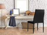 Artiss Dining Chairs Set of 4 Leather Channel Tufted Black DINING-B-C02-BK