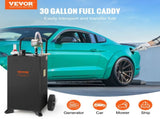 114L Gas Caddy, Fuel Storage Tank with Wheels, Portable Fuel Caddy with Manuel Transfer Pump, V952-SYJYCBXGGJ2307OLTV0