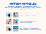 3.0 Version Wind-Powered Beach Tent Shade Canopy Sets Up in 3 Mins 150 Sq. Ft. of Shade for up V1259-DP01-I-00034