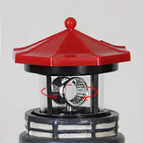 Retro Solar Lighthouse Lamp, Rotating Light & Shadow, Ambiance Essential for Patio & Camping V1385-TYLDT-WU-925-005