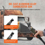 10Gal/40L Sandblaster Equipped w/Nozzle Shut-Off Valve Pressure Gauge Ceramic Nozzle Rubber Wheels V952-40LPSJ00000000001V0