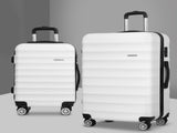 Wanderlite 2Set 20-28 Inch Luggage with TSA Lock Spinner Travel Suitcase Carry On Hard Shell Luggage LUG-ABS-AJ-2SET-WH