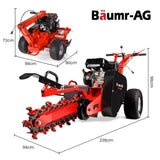 BAUMR-AG TRN660 8HP 600mmx90mm Trench Digger, Heavy-duty Carbide Claws, EZ Start, 8HP, Adj Controls V219-RURTRNBMRA660