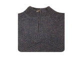 100% SHETLAND RAGG WOOL Half Zip Up Knit JUMPER Pullover Mens Sweater Knitted - Denim Blue V563-SW-HZ-DNMBLU45-L