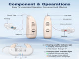 Rechargeable Hearing Amplifier with Charging Case Compact Sound Enhancer for Daily Use, Noise V1107-CS-BTFS905
