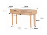Artiss Console Table 2 Rattan Drawers FURNI-E-RAT-TAB90-WD