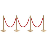Stanchion Post with Velvet Rope, 4-Pack Crowd Control Stanchion with 3PCS 5FT Red Velvet Ropes, V952-QTGLZJSBXGKT8MRTBV0