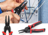 Black and Red 5 in 1 Interchangeable Plier Tool Set - High Carbon Steel - Wire Stripper, Crimper, V888-ELOSUNG50971