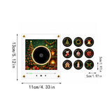 Christmas Fridge Decor Magnetic Vinyl Record Music Box with 9 NFC Music Refrigerator Magnets, LED V1192-AZ-W-34213