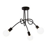 Modern Chandelier Ceiling Light Fixture Industrial Wrought Iron Study Bedroom Living Room Lamp Black V1294-YM0901-3119240086411