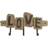 Handcrafted 'Love' 3-Hook Wall Hanging 56cm V637-12809LOV