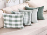 Light Blue Farmhouse Buffalo Plaid Pillow Covers 18x18 Set of 2 Patio Outdoor Decor Neutral V1189-WXFWAL-20260319-01567
