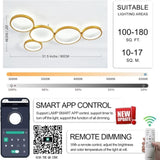 LED Golden Ceiling Light with Remote Control, 54W V178-36501