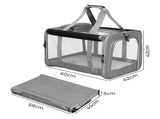 Pawz 3 in 1 Pet Soft Crate Dog Cat Carrier L Size Grey PT1254-L-GY