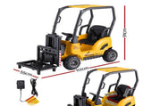 Rigo Kids Electric Ride On Car Forklift Loader Toys Cars Horn Remote 12V Yellow RCAR-FORKLIFT-YL