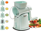 5-in-1 Hand Crank Rotary Vegetable Slicer & Grater with 10 Blades, Hidden Storage Box for Kitchen V1107-CS-SYQPJRJL