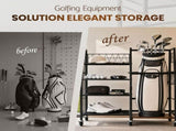 Everfit Golf Bag Storage Rack Golf Organizer Hold 1 Bags 4 Shelves GSR-A-1T-BK