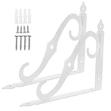 1Set White Storage Shelf Bracket Iron Material with Anti-Rust Finish for Home Furniture V1369-AZ3-W-15961