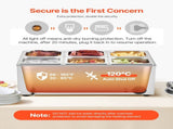 Commercial Food Warmer, 6-Pan Electric Steam Table, 1200W Professional Countertop Stainless Steel V952-SYSPBWQPTK61BPPMXV3