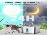304 Stainless Steel Pet Water Fountain, 2.2L Quiet Drinking Dispenser with Dual Flow Modes, V1341-ZY-ERTPMD6T-B1