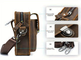 brown Brown Black Leather Cross Body Bag Genuine Leather Bag Travel Bag Daily Use Bag Stylish Bag V1347-127-BLA-23631