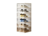 Transparent 6-Layer Foldable Shoe Storage Tower with Transparent Display Panel & Back Ventilation V888-ELOSUNG45709