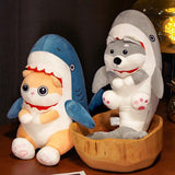 Soft Shark Corgi Dog Plush Toy, Cute Inu Shark Plushie Hugging Doll Plush Pillow Stuffed Animal for V1192-AZ-W-15238