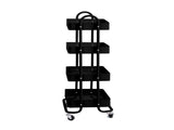 Levede 4 Tiers Kitchen Trolley Cart Black HO0576-4-BK