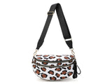 Coffee White Checkered Trendy Sling Bag - Women's Crescent Crossbody Purse with Wide Adjustable V888-ELOSUNG33457