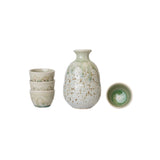 Sake Set for Four 280ml Green Drip Glaze V637-C1091
